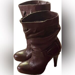 GianniBini brown heeled leather boots sz 7